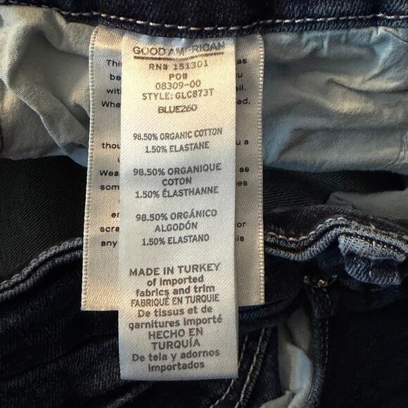 Good American Good Legs Crop Jeans Size 15 Medium Blue Stretch Denim GLC673T - Picture 5 of 7